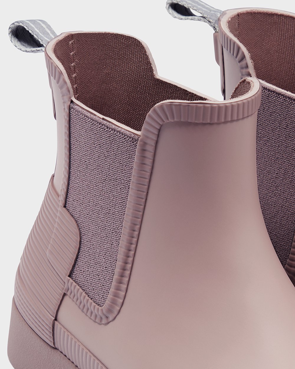 Womens Chelsea Boots - Hunter Refined Texture Block Slim Fit (81WDVQBFI) - Pink/Purple
